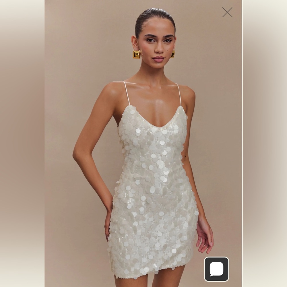 Meshki Romilly Sequin Mini Dress - Ivory